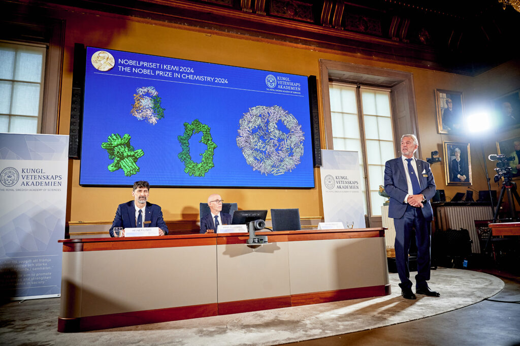 Press conference in the Session Hall at the Royal Swedish Academy of Sciences